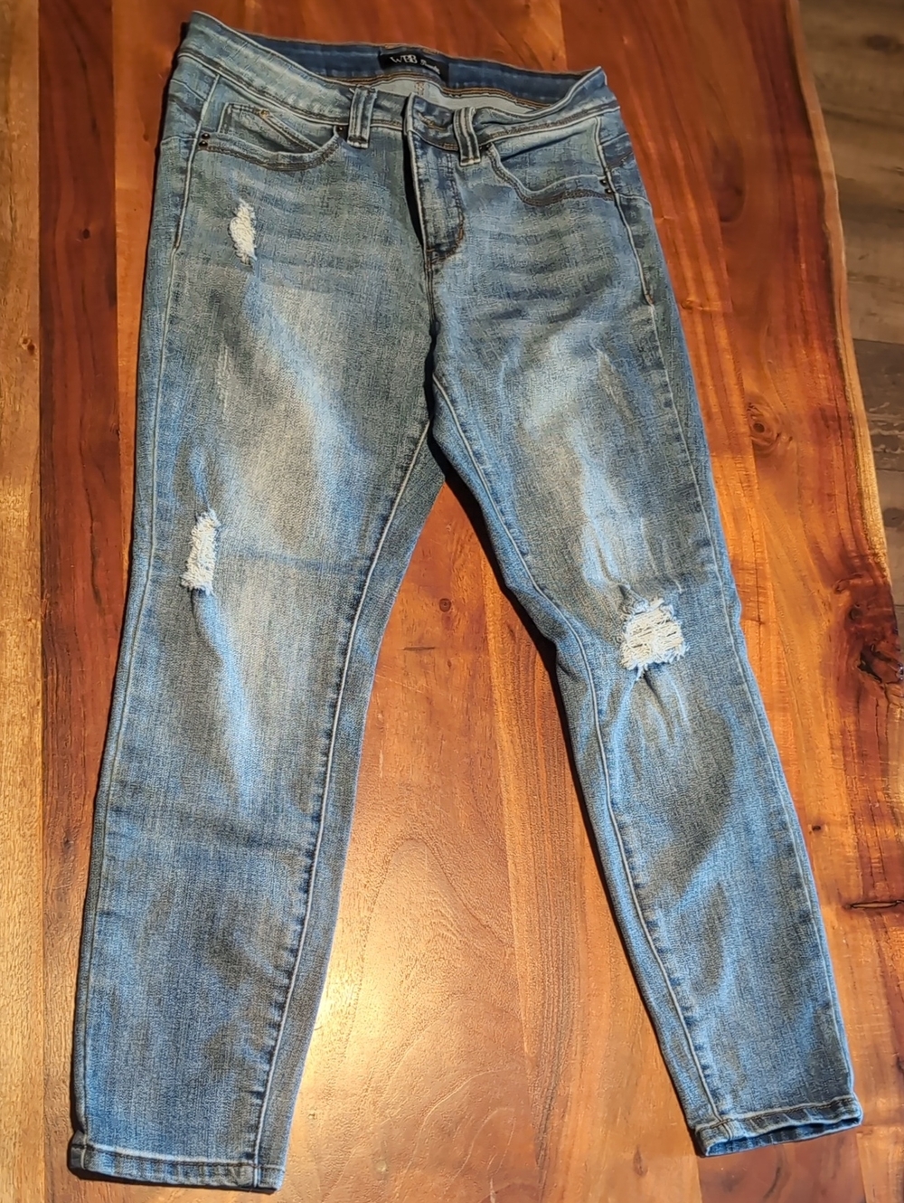 Royalty For Me Light Blue Distressed Skinny Jeans